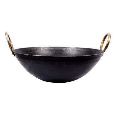 Iron Golden Ring Kadhai + Iron Roti Tawa Handle 10.5 Inch +Tadka Pan - (11 Inch / 28 Cm)