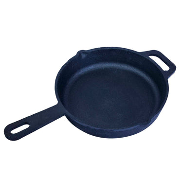 Cast Iron Round Skillet Pan Long Handle - 10 Inch / 25 Cm (Induction & Gas Stove Compatible)
